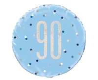 Foil balloon UQ 18" Glitz, dots with overprint 90, blue