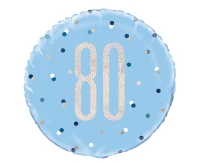 Foil balloon UQ 18" Glitz, dots with overprint 80, blue
