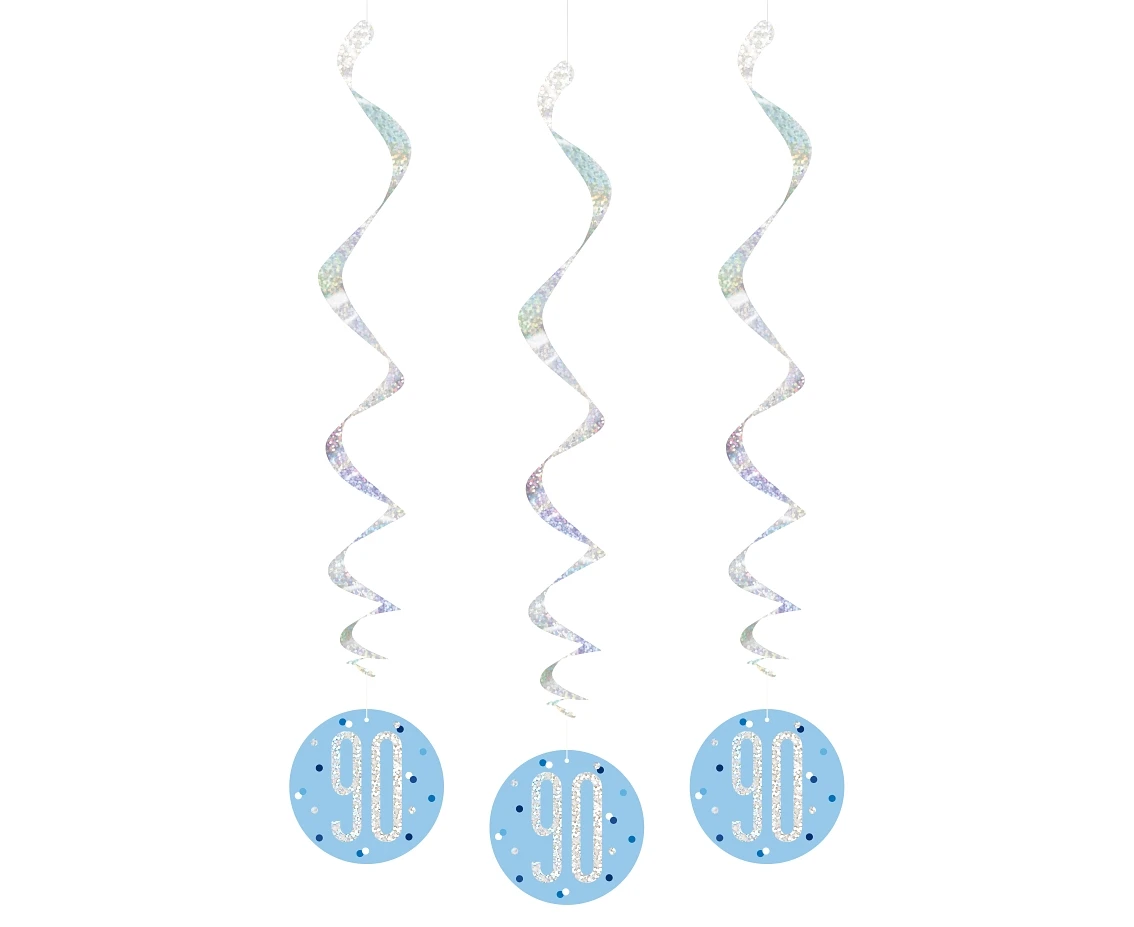 Hanging decoration Glitz 90, dots, 81 cm, blue, 6 pcs EOL