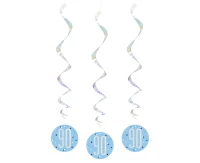 Hanging decoration Glitz 90, dots, 81 cm, blue, 6 pcs EOL