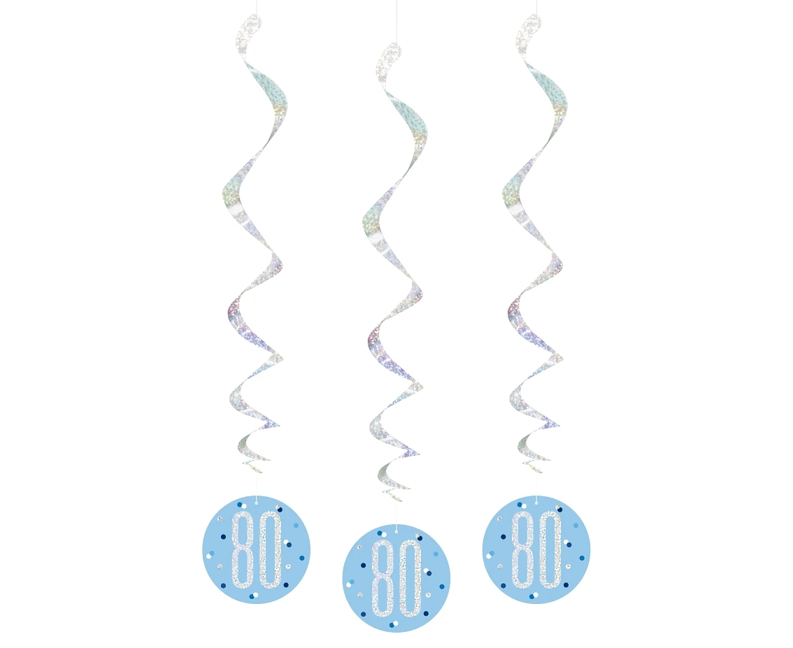 Hanging decoration Glitz 80, dots, 81 cm, blue, 6 pcs EOL