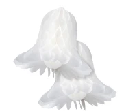 Decorative honeycomb Bells, white, 28 cm, 2 pcs