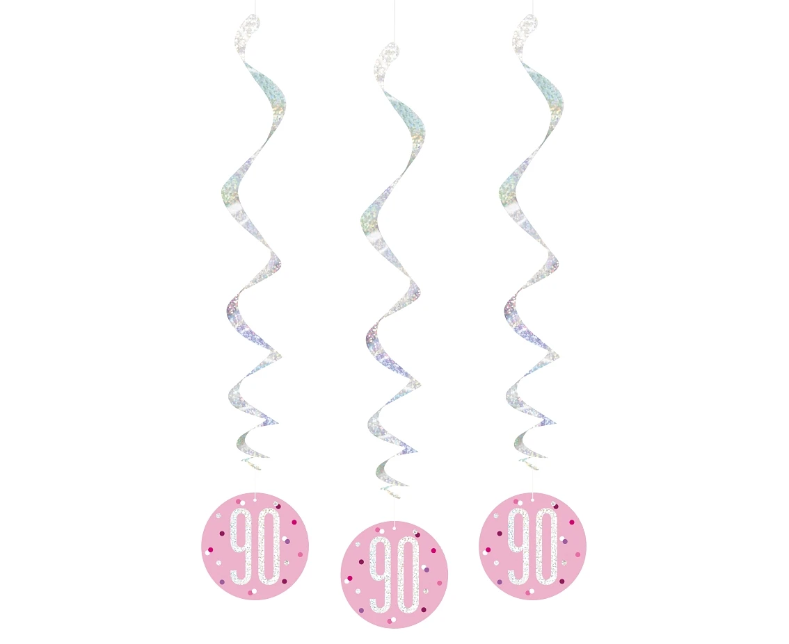 Hanging decoration Glitz 90, dots, 81 cm, pink, 6 pcs