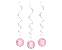 Hanging decoration Glitz 90, dots, 81 cm, pink, 6 pcs
