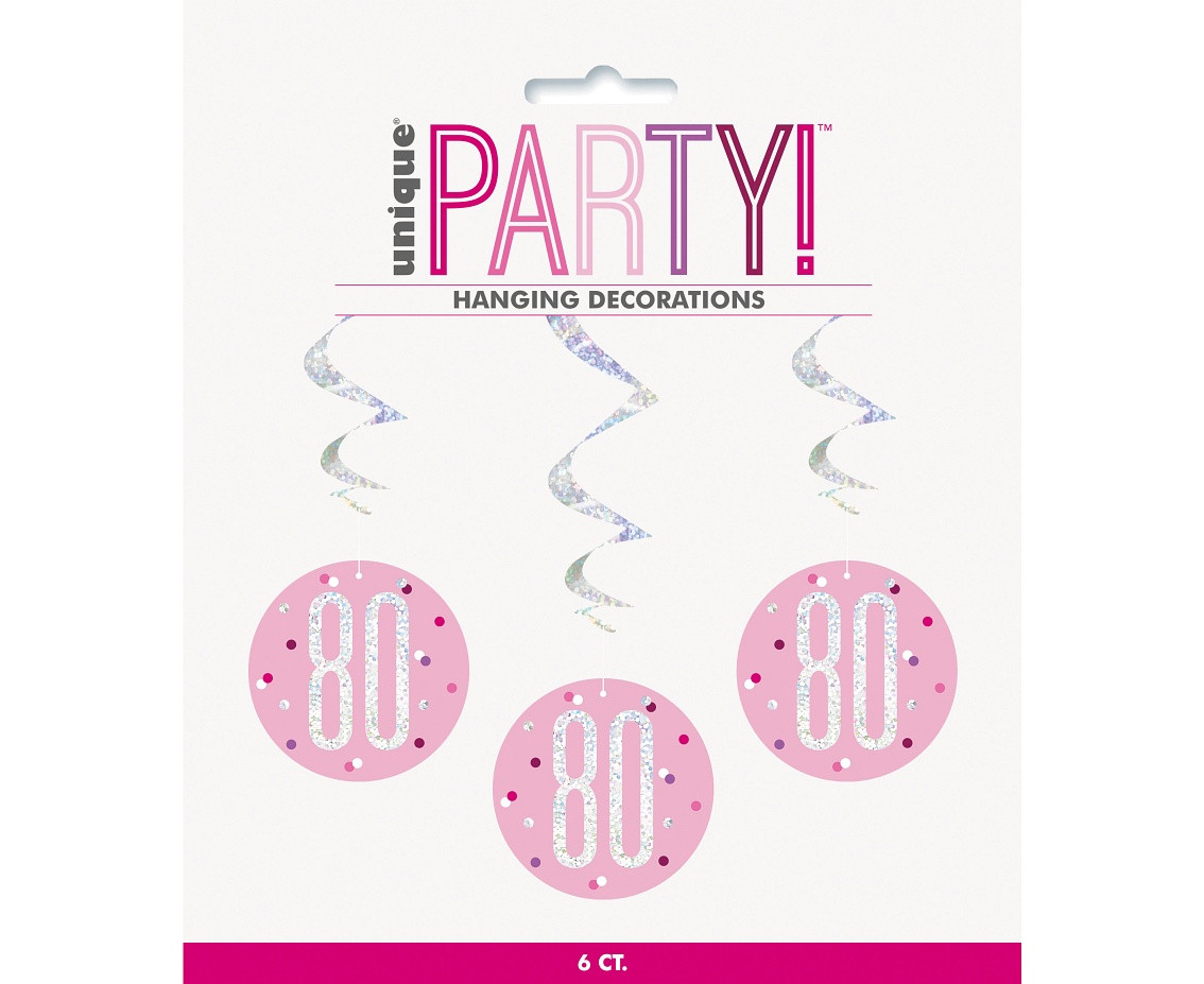 Hanging decoration Glitz 80, dots, 81 cm, 6 pcs