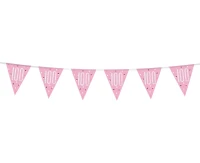 Banner Glitz 100, with flags, pink, 274 cm
