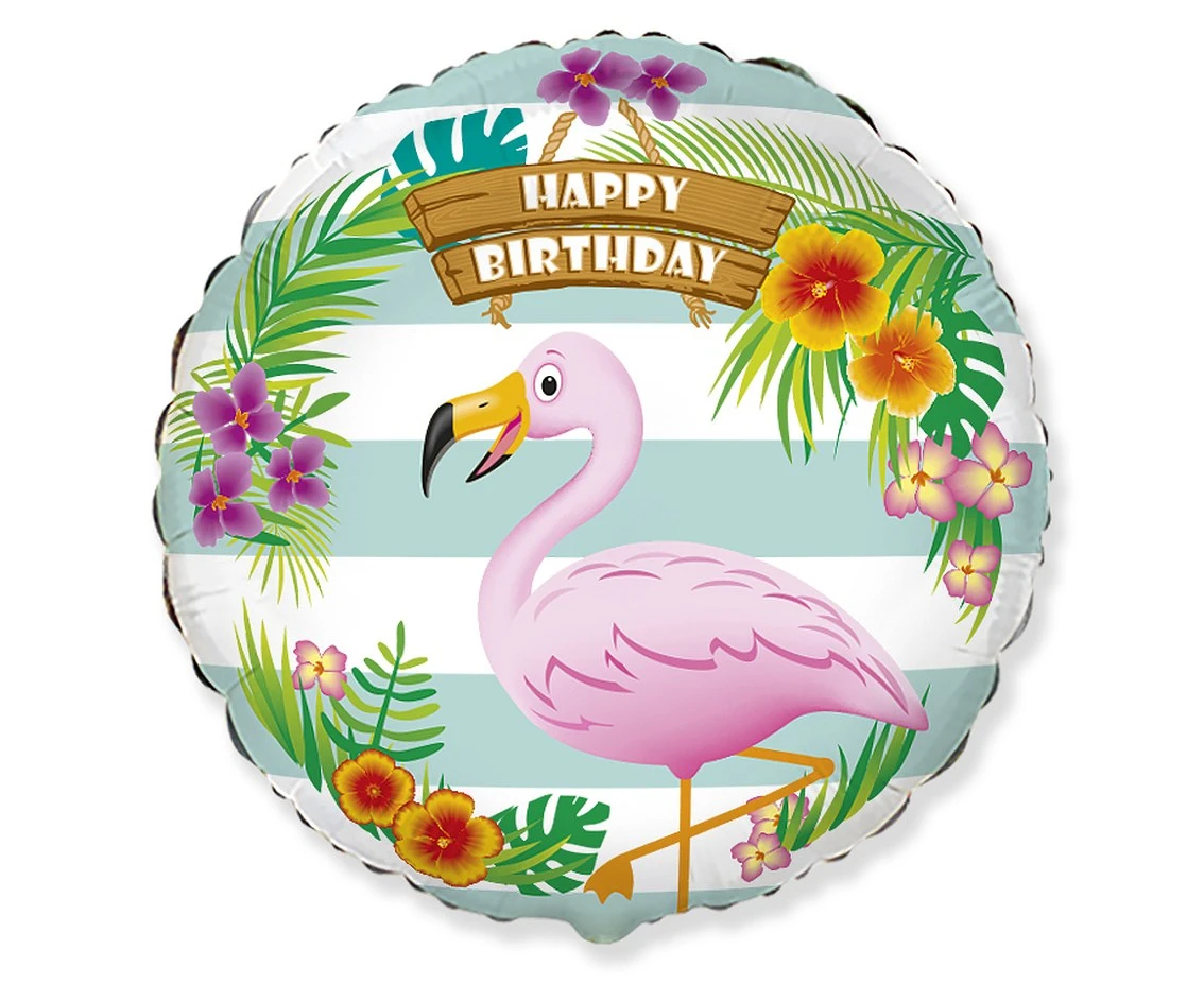Foil balloon 18" FX - Flamingo,  unpacked (flat) EOL