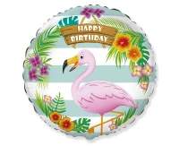 Foil balloon 18" FX - Flamingo,  unpacked (flat) EOL