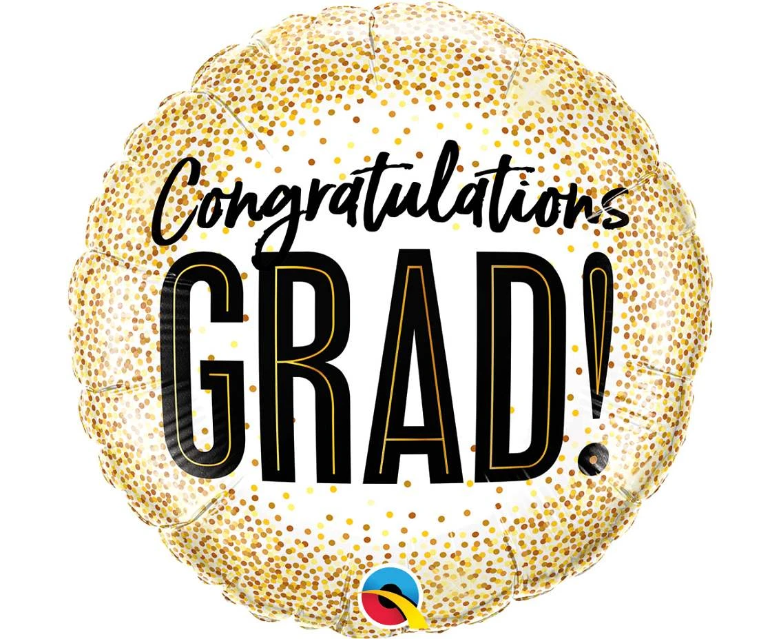 Foil balloon 18" QL RND Congratulations Grad EOL