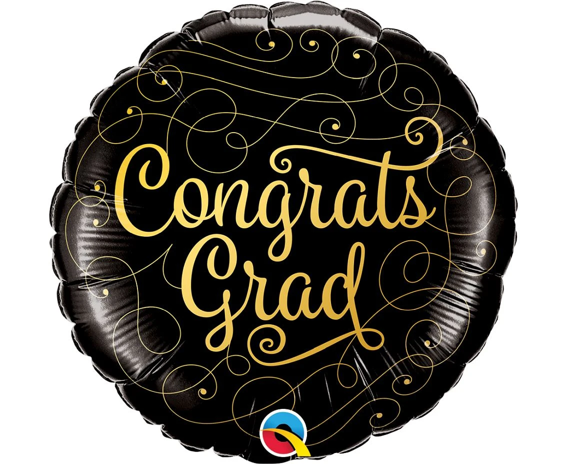 Foil balloon 18" QL RND Congrats Grad EOL