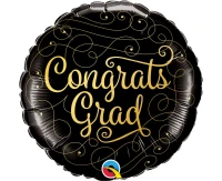 Foil balloon 18" QL RND Congrats Grad EOL