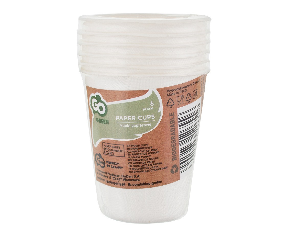 Sugar cane cups Eco Collection, 260 ml, 6 pcs.