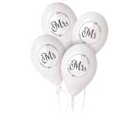 Balloons Gemar 13", premium helium mr. & mrs. balloons, metallic, 4pcs EOL