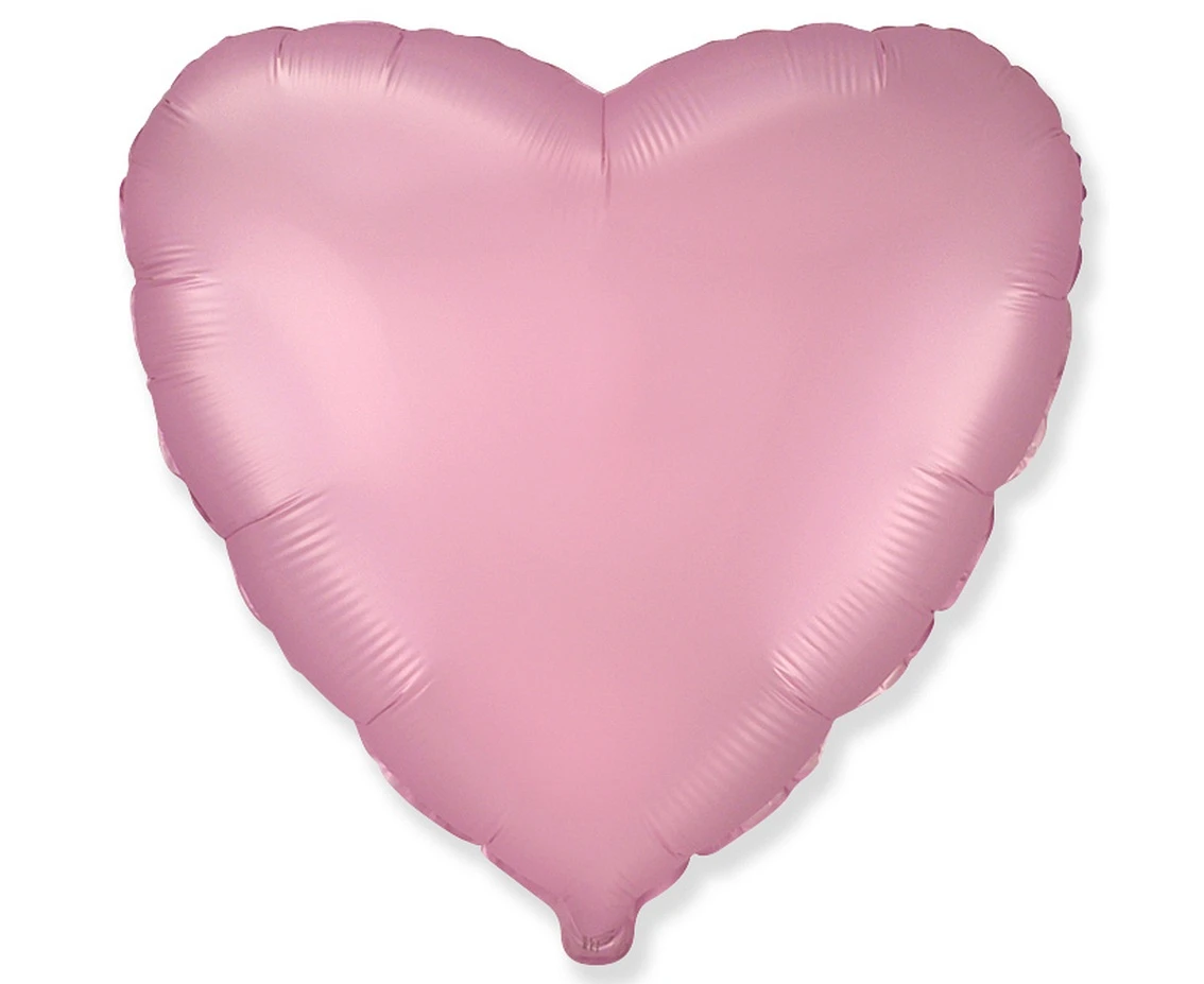 Foil balloon 18" FX - Heart (satin pastel light pink),  unpacked (flat)