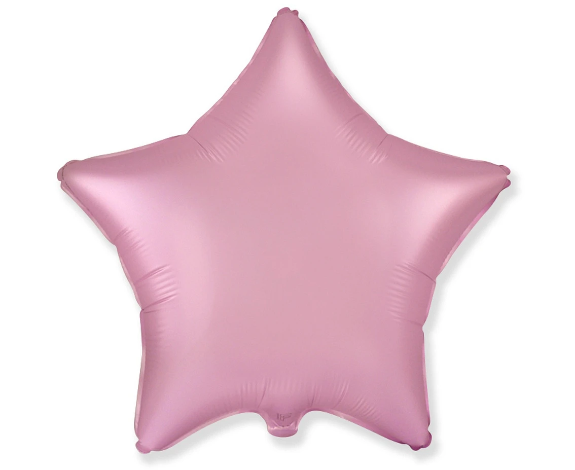 Foil balloon 18" FX - Star (satin pastel light pink),  unpacked (flat)