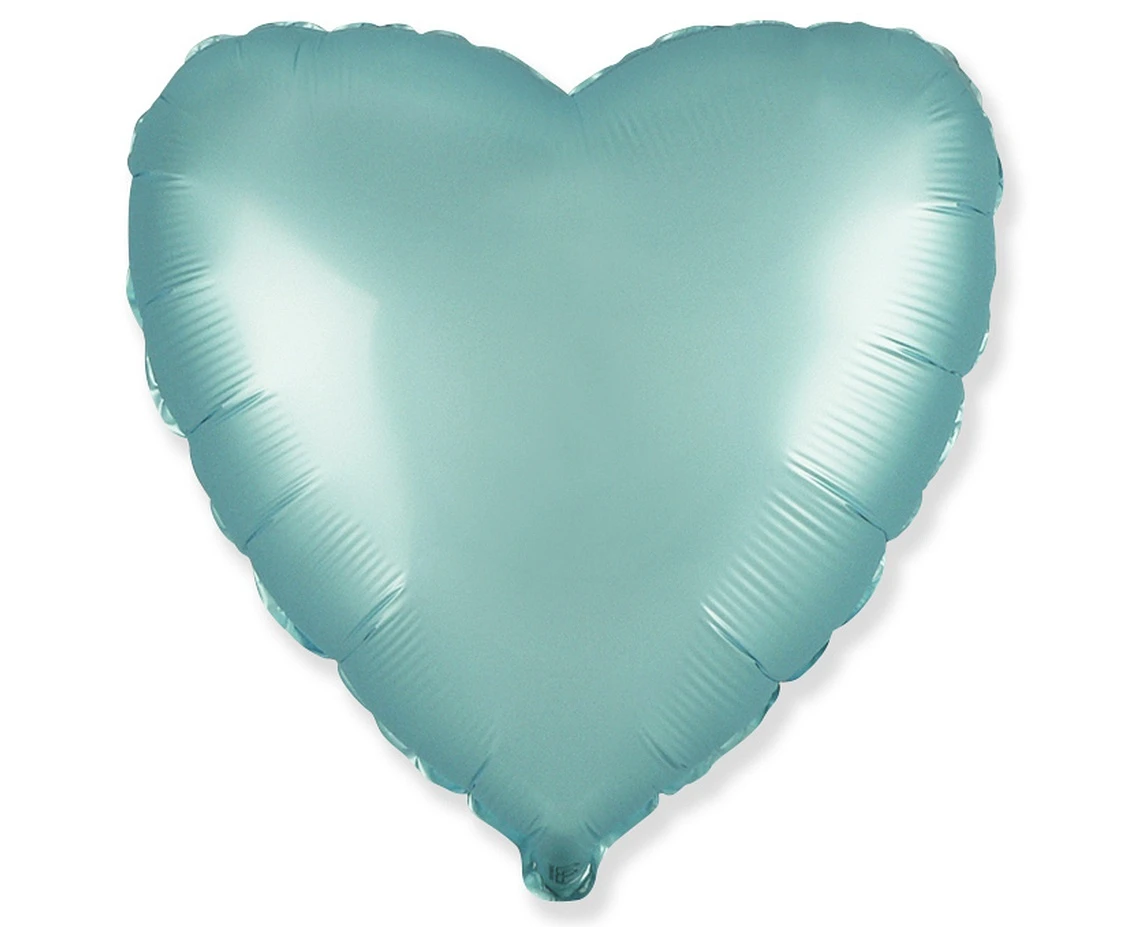 Foil balloon 18" FX - Heart (satin pastel light blue),  unpacked (flat)