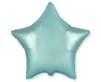 Foil balloon 18" FX - Star (satin pastel light blue),  unpacked (flat)