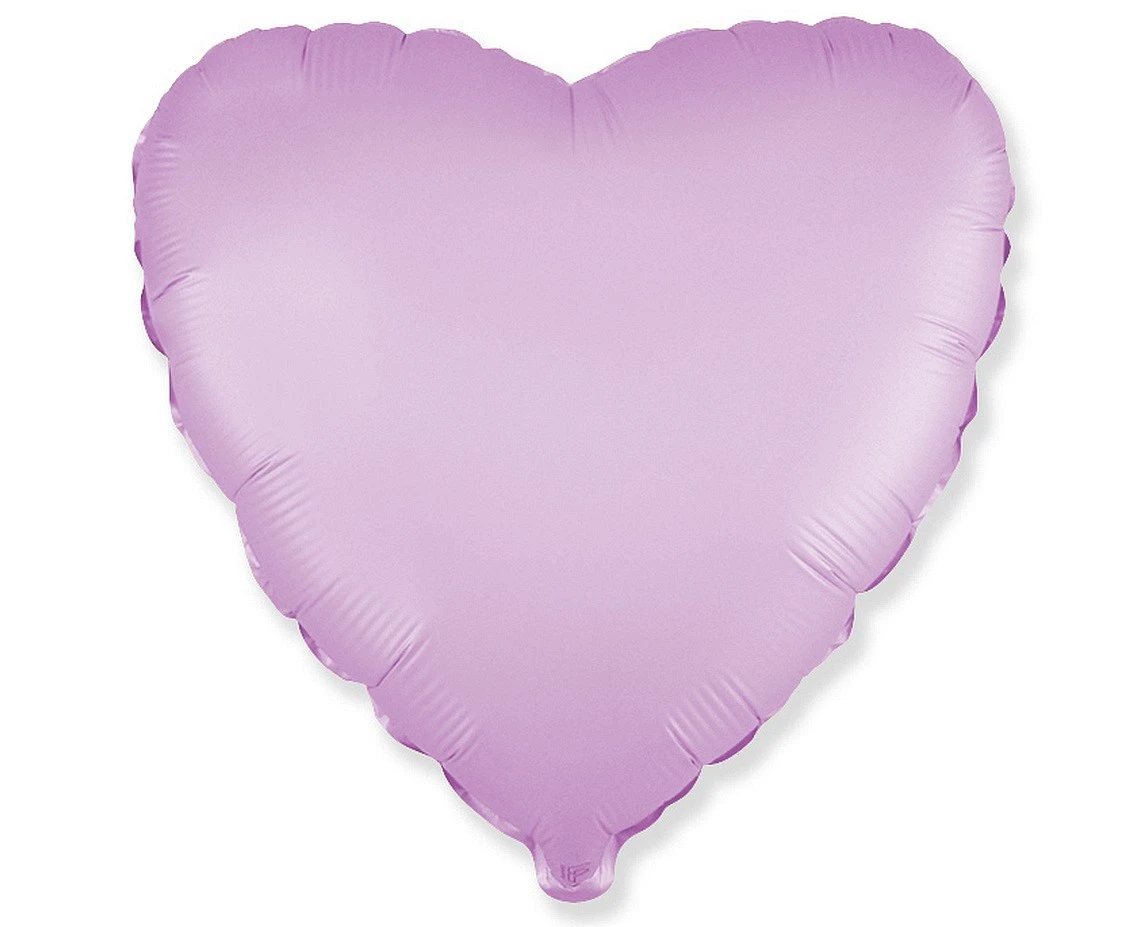 Foil balloon 18" FX - Heart (satin lilac pastel),  unpacked (flat)