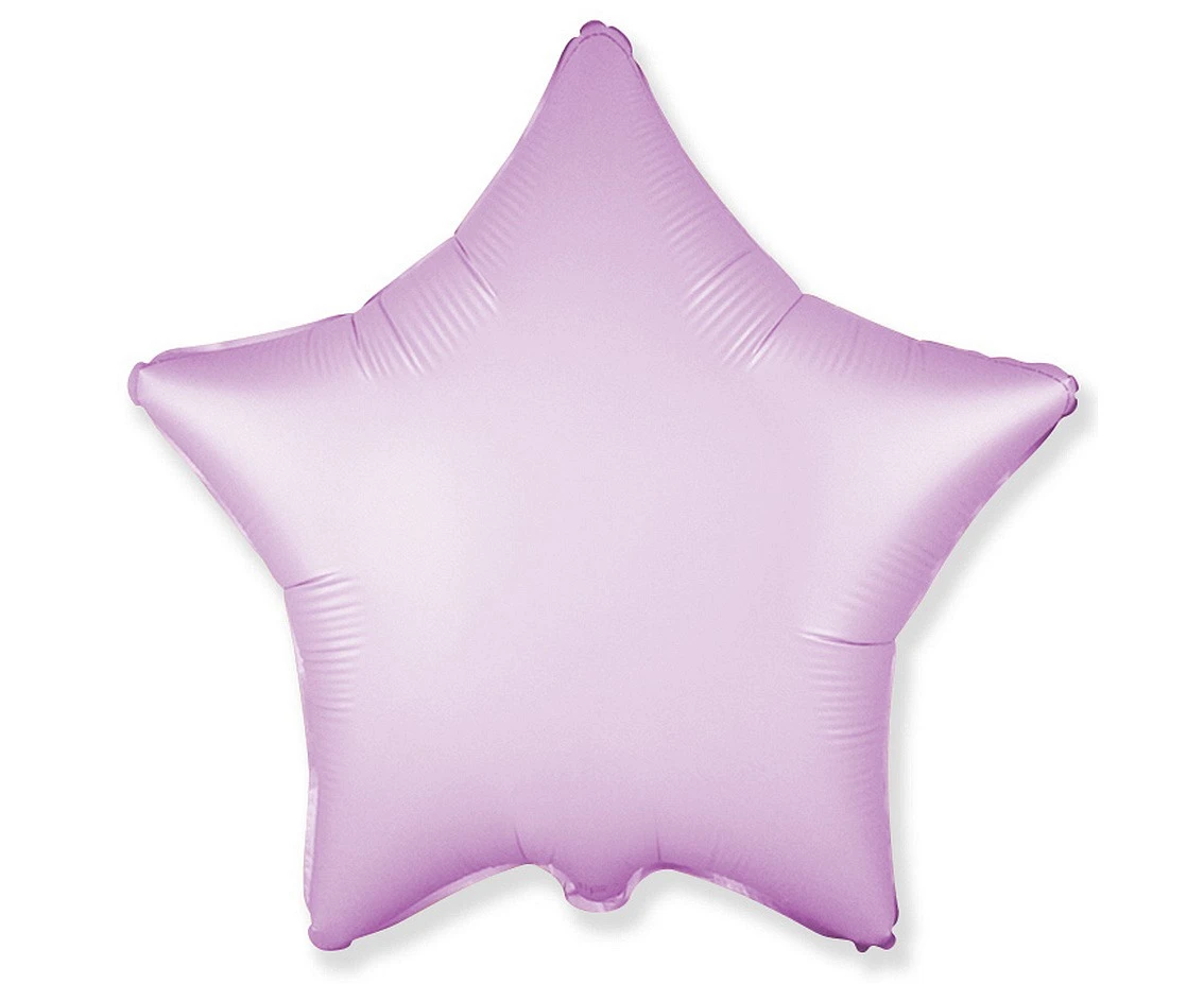 Foil balloon 18" FX - Star (satin lilac pastel),  unpacked (flat)