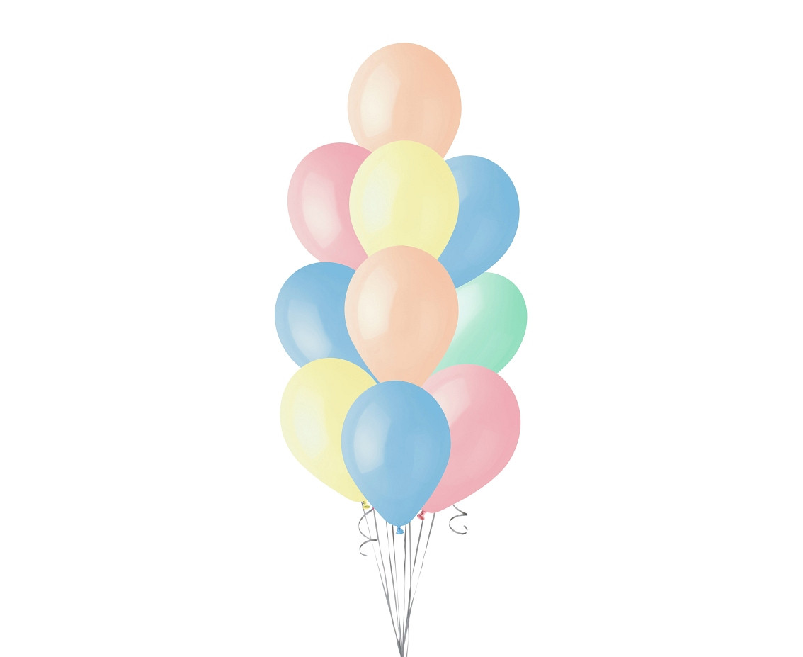 Balloons B&C 12", macaron mix, 10pcs