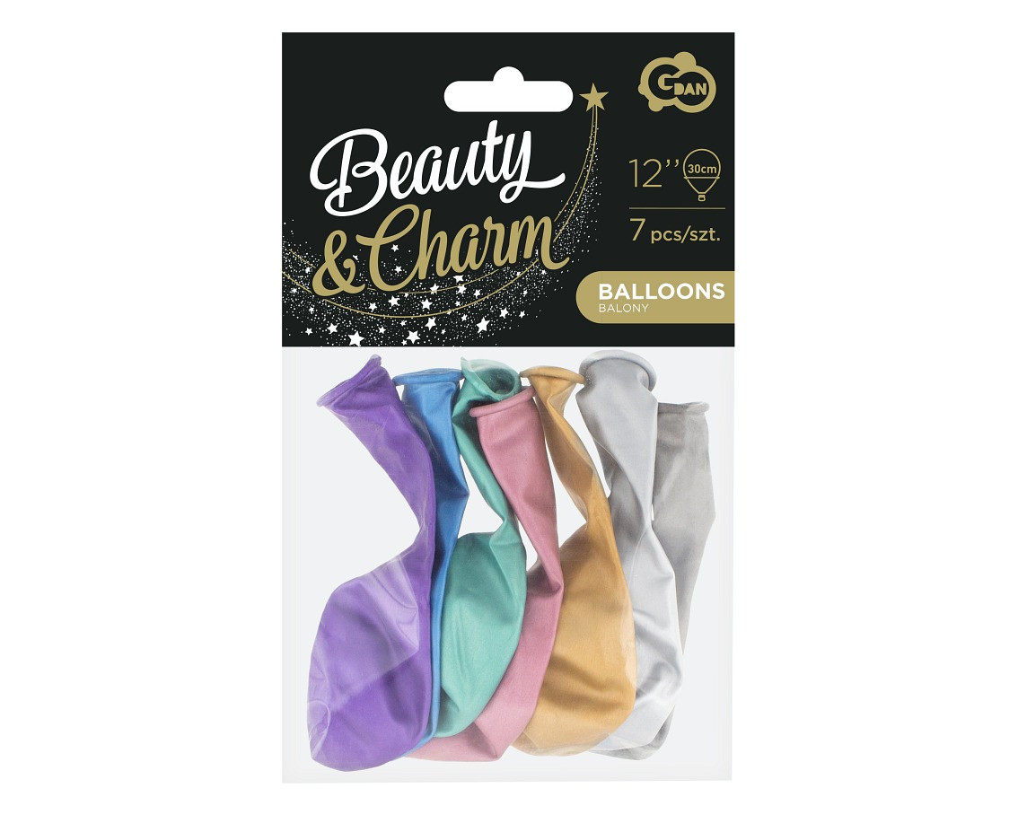 Balloons B&C 12", platinum mix, 7pcs