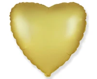 Foil balloon 18" FX - Heart (satin pastel gold),  unpacked (flat)
