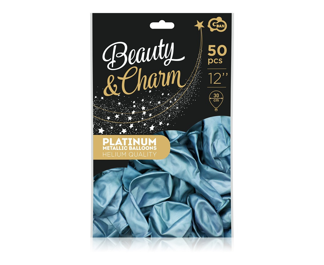 Balloons B&C 12", platinum blue, 50pcs EOL