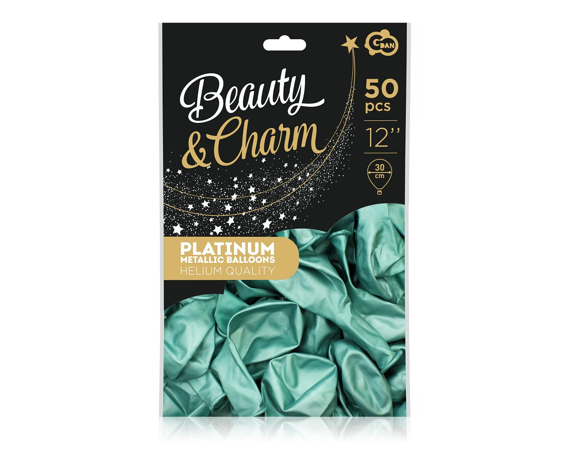Balloons B&C 12", platinum green, 50pcs EOL