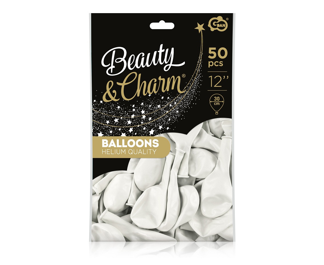 Balloons B&C 12", white pastel, 50pcs