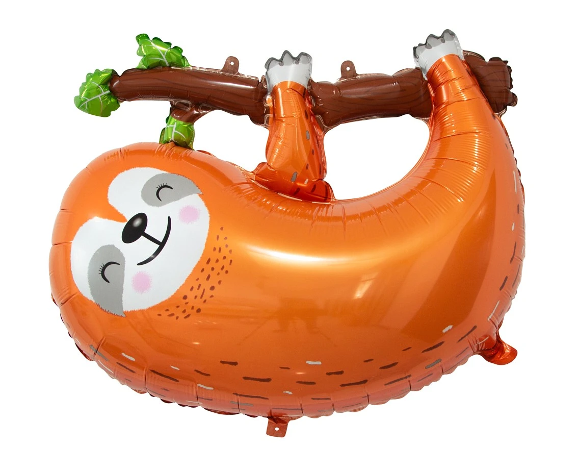 Foil balloon Sloth, 68x55 cm, brown EOL