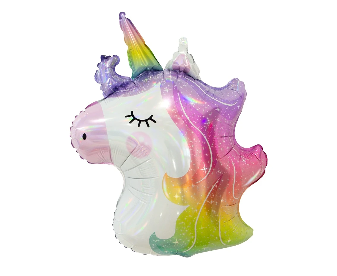 Foil balloon Unicorn (head), 60 cm, shiny