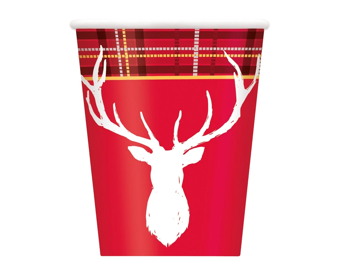 Paper cups Reindeer, 250 ml, 8 pcs