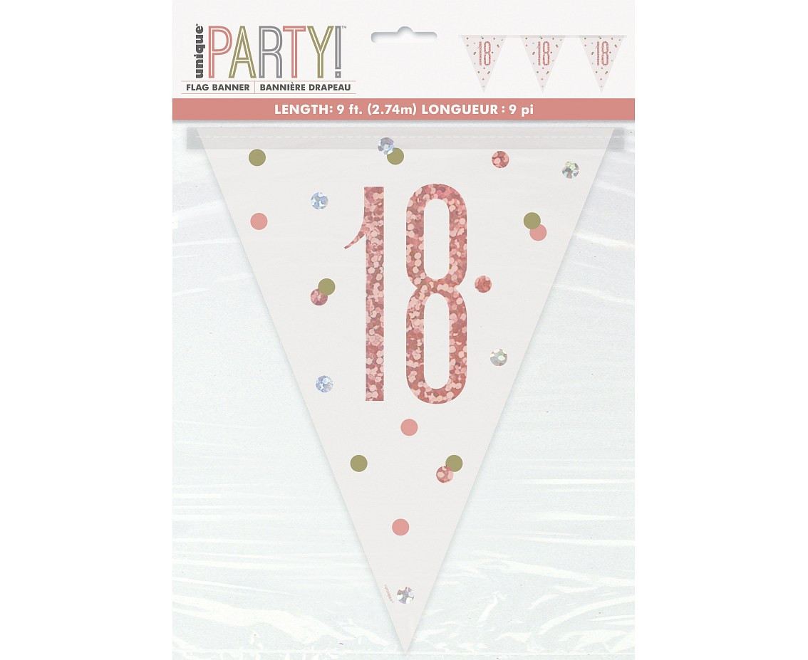 Banner Glitz 18, with flags, rose gold, 274 cm EOL
