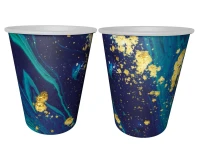 Paper cups "Midnight Blue", 240 ml/ 6 pcs (plastic-free) EOL