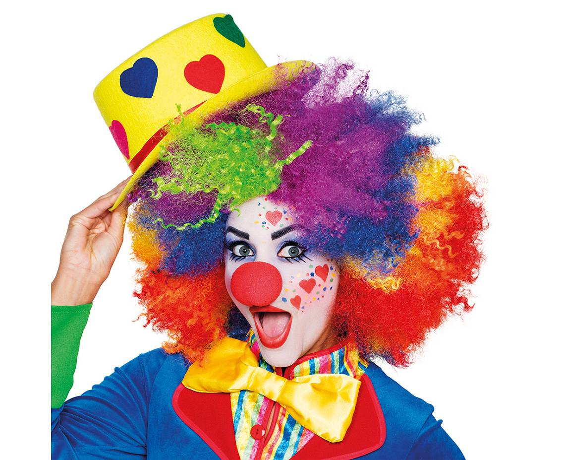 Make-up kit Clown (clown nose, sponge, applicator, face paint)