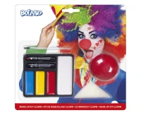 Make-up kit Clown (clown nose, sponge, applicator, face paint)