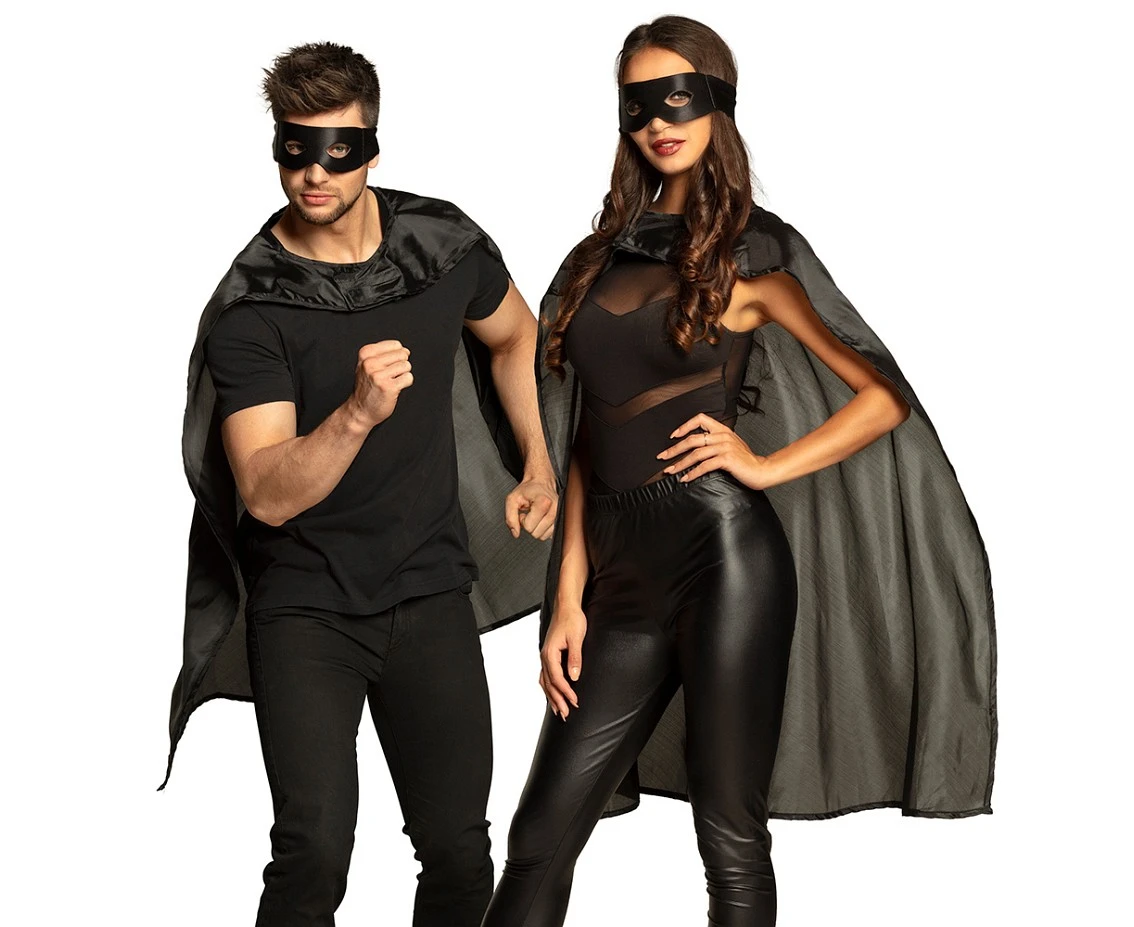 Hero set (eye mask, cape - 90 cm), black