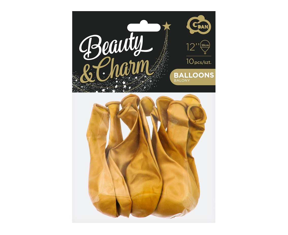 Balloons B&C 12", metallic light gold, 10pcs