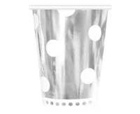 Paper cups B&C Polka dots, silver, 266 ml, 6 pcs EOL