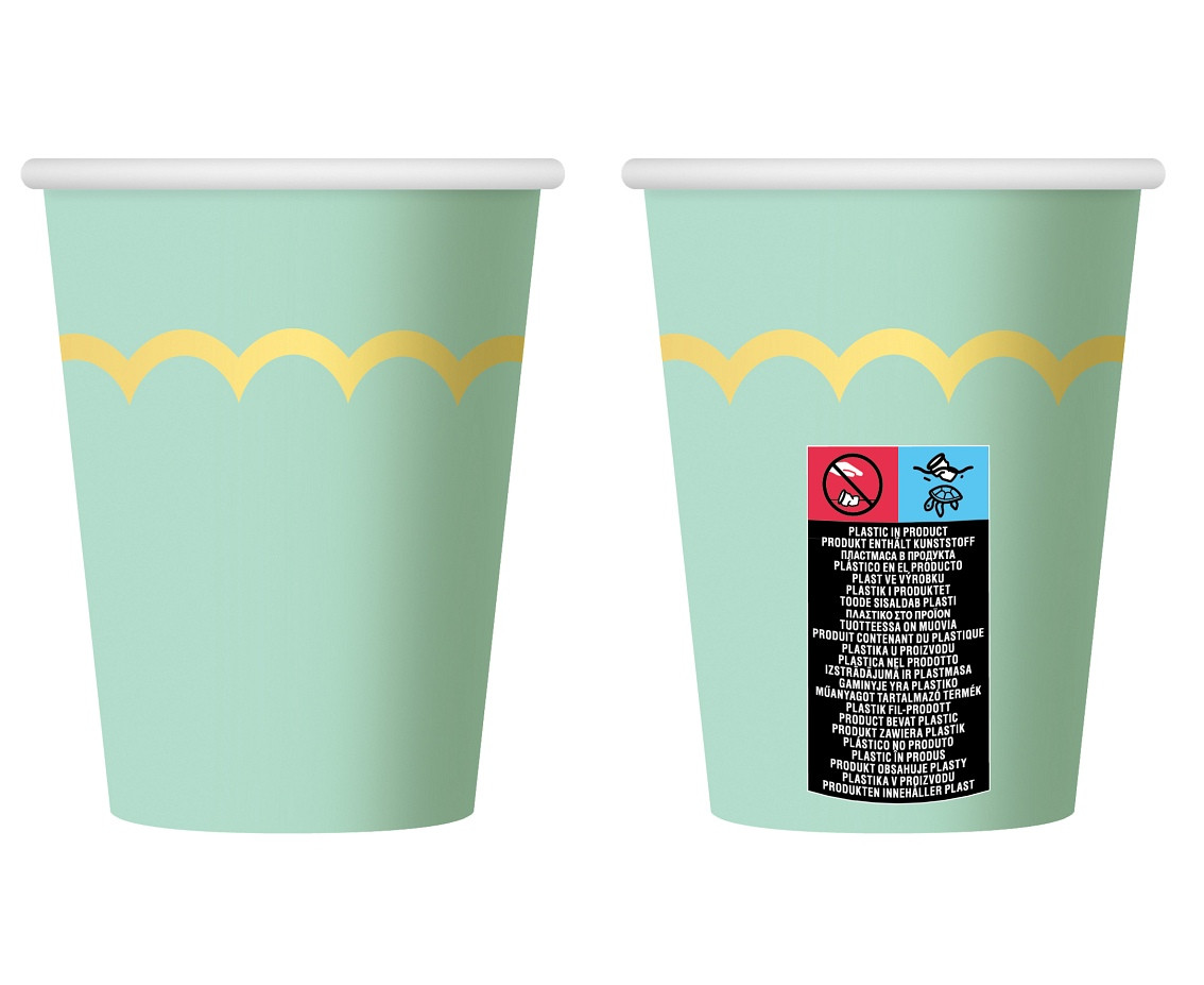 Paper cups Mint, 266 ml, 6 pcs EOL