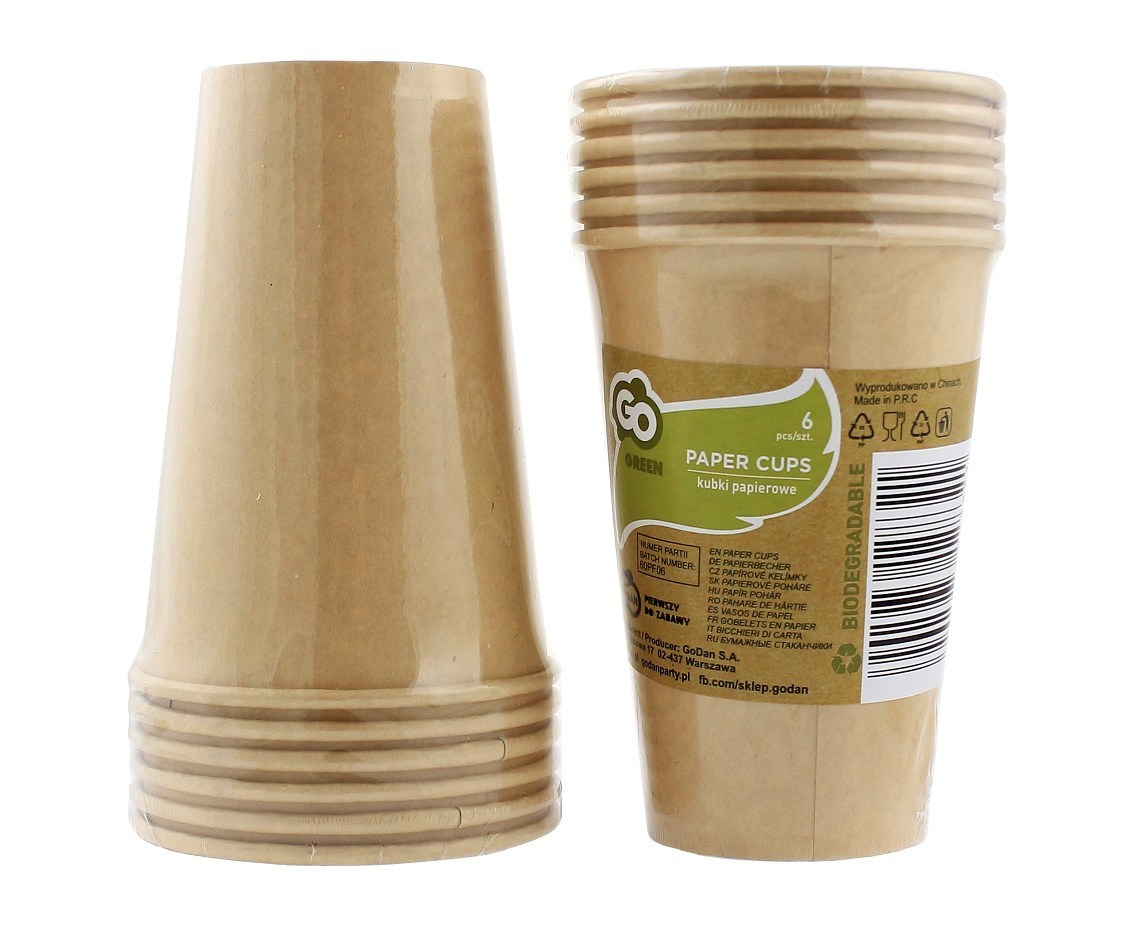 Paper cups GoG Craft, 375 ml, 6 pcs EOL