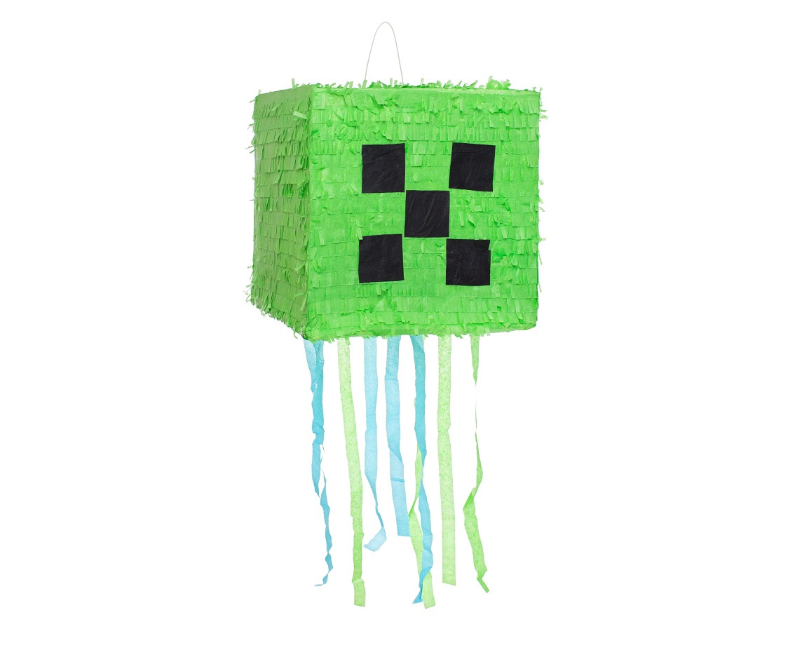 Green Pixel pinata, size 28x28x28cm