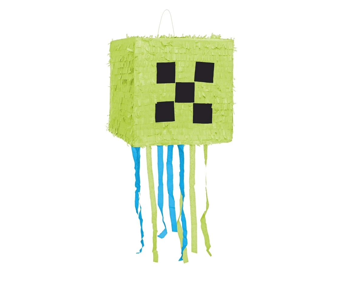 Green Pixel pinata, size 28x28x28cm