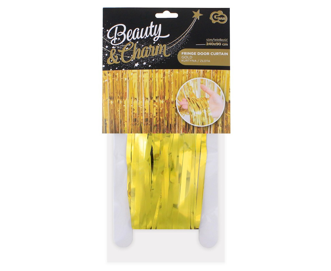 Fring Door Curtain, gold, 90x240 cm