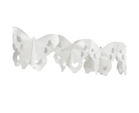 Tissue garland Elegant butterfly, white, 3 m