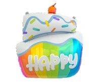 Foil balloon Happy Cake, 60 cm EOL