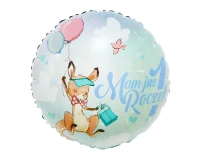 Foil balloon with Polish inscription Mam już 1 Roczek, 18" (kangaroo)