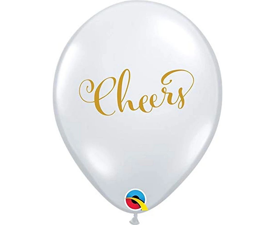 Balloons Anagram 11", QL cheers, white, 25pcs EOL