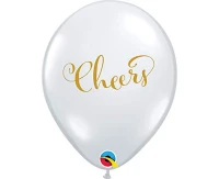 Balloons Anagram 11", QL cheers, white, 25pcs EOL
