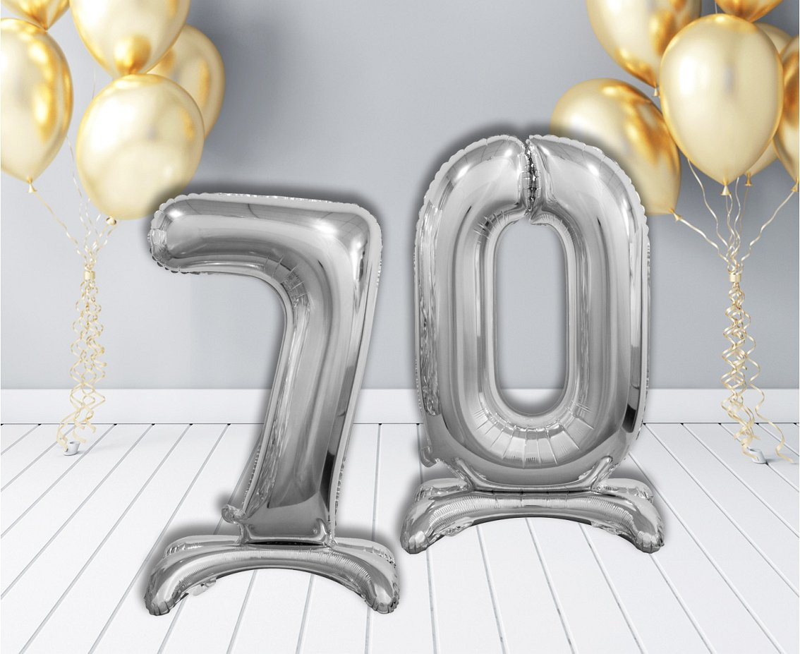 B&C standing foil balloon Digit 7, silver, 74 cm